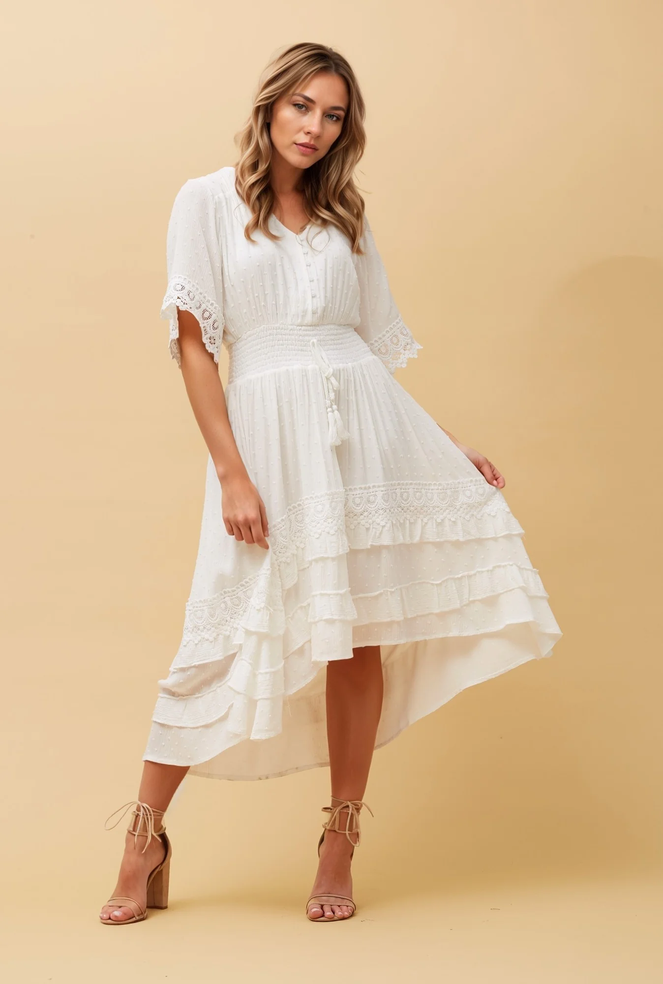 BRIANNA SOLID MIDI DRESS