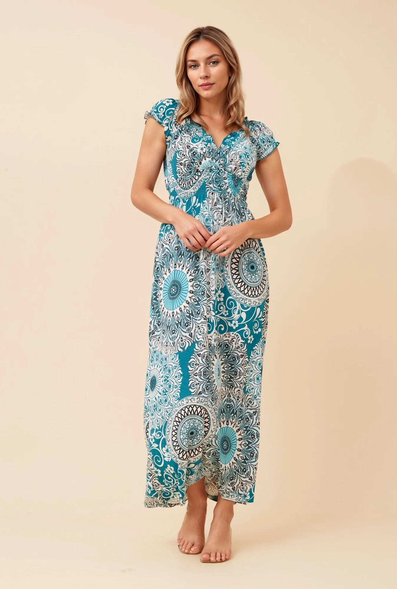 DIMITY PAISLEY PRINT MAXI DRESS