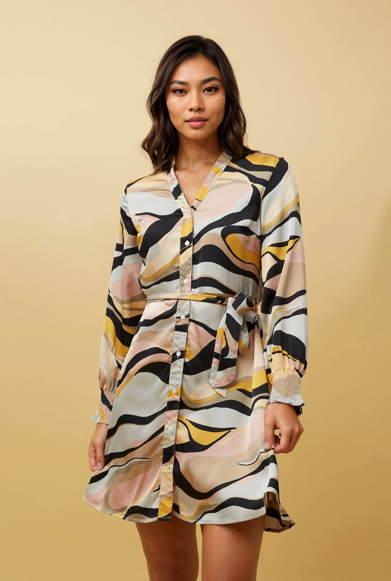 MAGGIE BUTTON FRONT SHORT DRESS