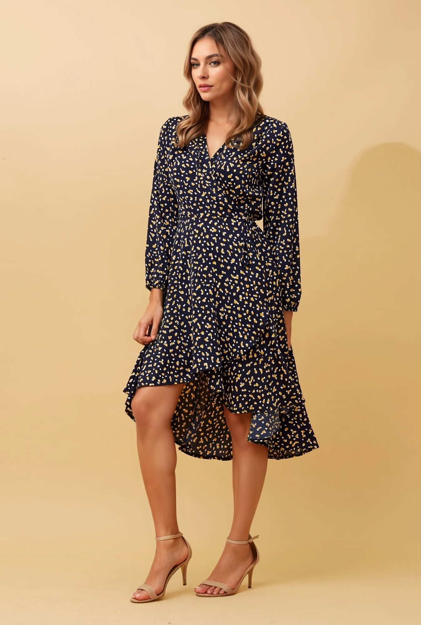 WILLOW DITSY PRINT WRAP DRESS